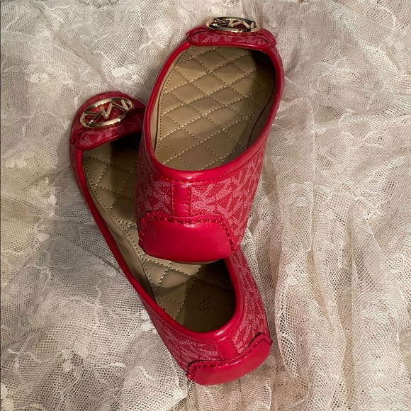 Michael Kors Cherry Red Logo Flats - Picture 5 of 5